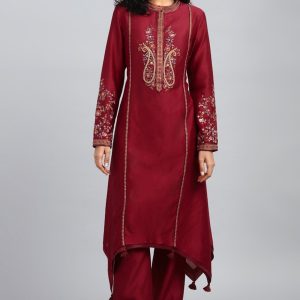 Red Digital Printed Kurta Set