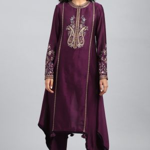 Purple Digital Printed Kurta Set