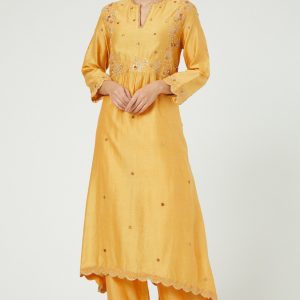 Yellow Embroidered Kurta Set