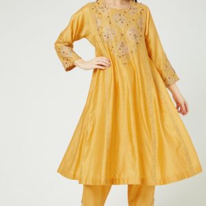 Yellow Kurta Set With Embroidery