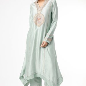 Powder Blue Chanderi Kurta Set