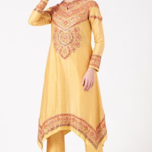 Yellow Kashmiri Embroidered Kurta Set