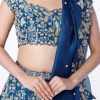 Blue embroidered lehenga set with beadwork and sequins for bridal and festive wear from CoutureCraze