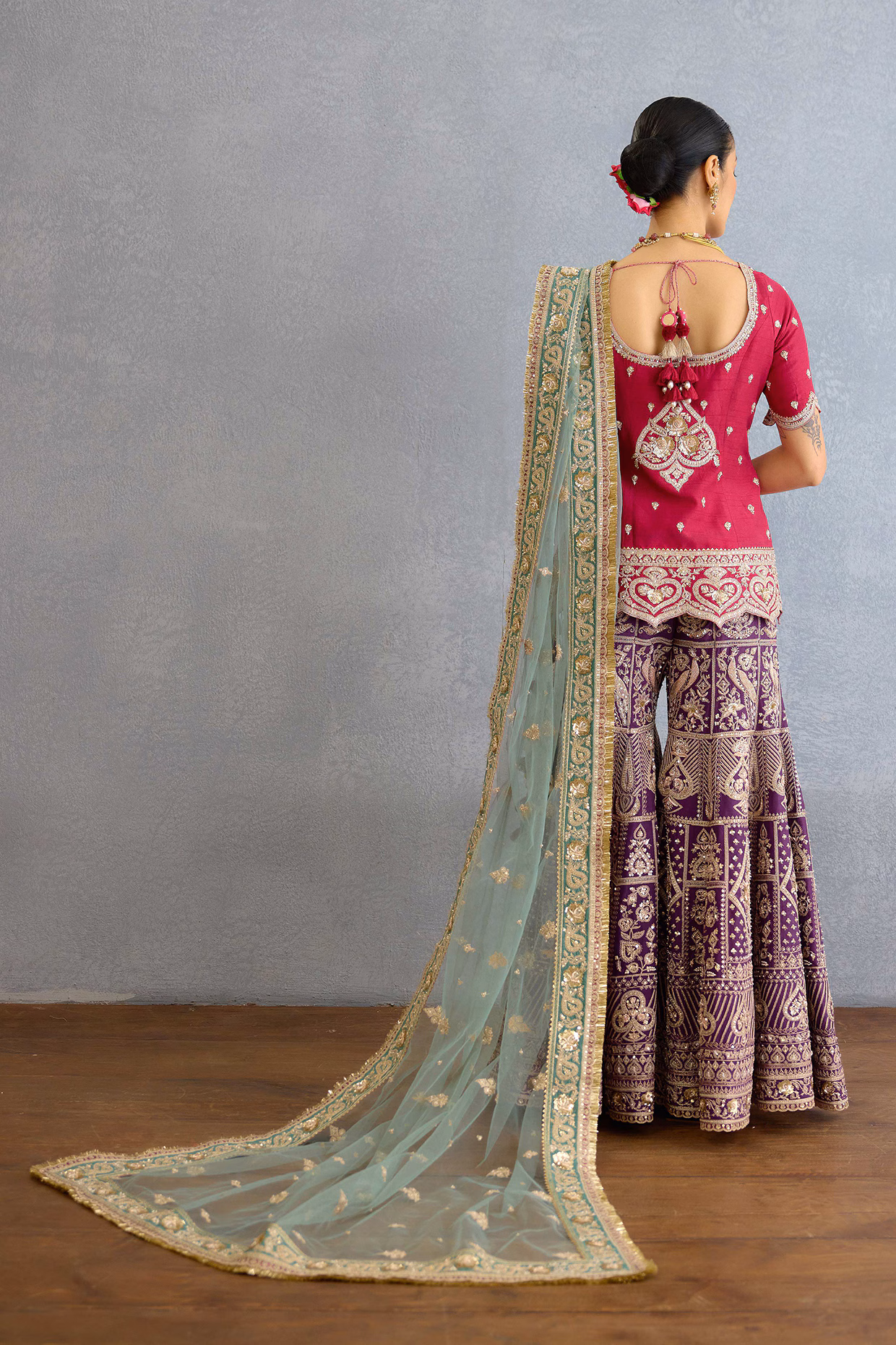 Festive Pink Kurta Sharara Ethnic Wear