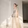 Ivory embroidered lehenga set with floral sequin work bridal wedding outfit for women