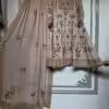 Mauve hand embroidered Anarkali suit set with zari work and embroidered dupatta for festive and wedding wear