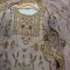 Mauve hand embroidered Anarkali suit set with zari work and embroidered dupatta for festive and wedding wear