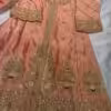 Peach embroidered kurta set with zari and sequin work festive ethnic outfit for women
