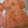 Peach embroidered kurta set with zari and sequin work festive ethnic outfit for women