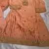Peach embroidered kurta set with zari and sequin work festive ethnic outfit for women