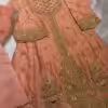 Peach embroidered kurta set with zari and sequin work festive ethnic outfit for women
